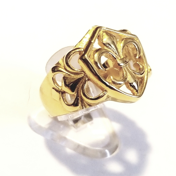 5starjewerly Other - New gold tone stainless steel mens ring size 10